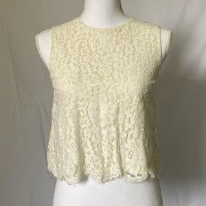 Embroidered lace tank